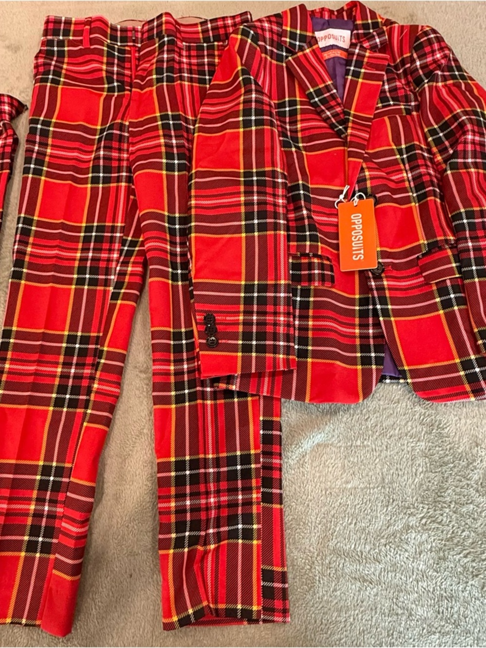 OppoSuits The Lumberjack Boys 3 Pc Suit Set Plaid Red NWT Size 10Y
